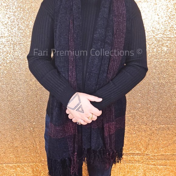 Soft Warm Wool Shawl Border Design Washable Pakistani Kashmiri Wrap Scarf Unisex - Picture 2 of 16